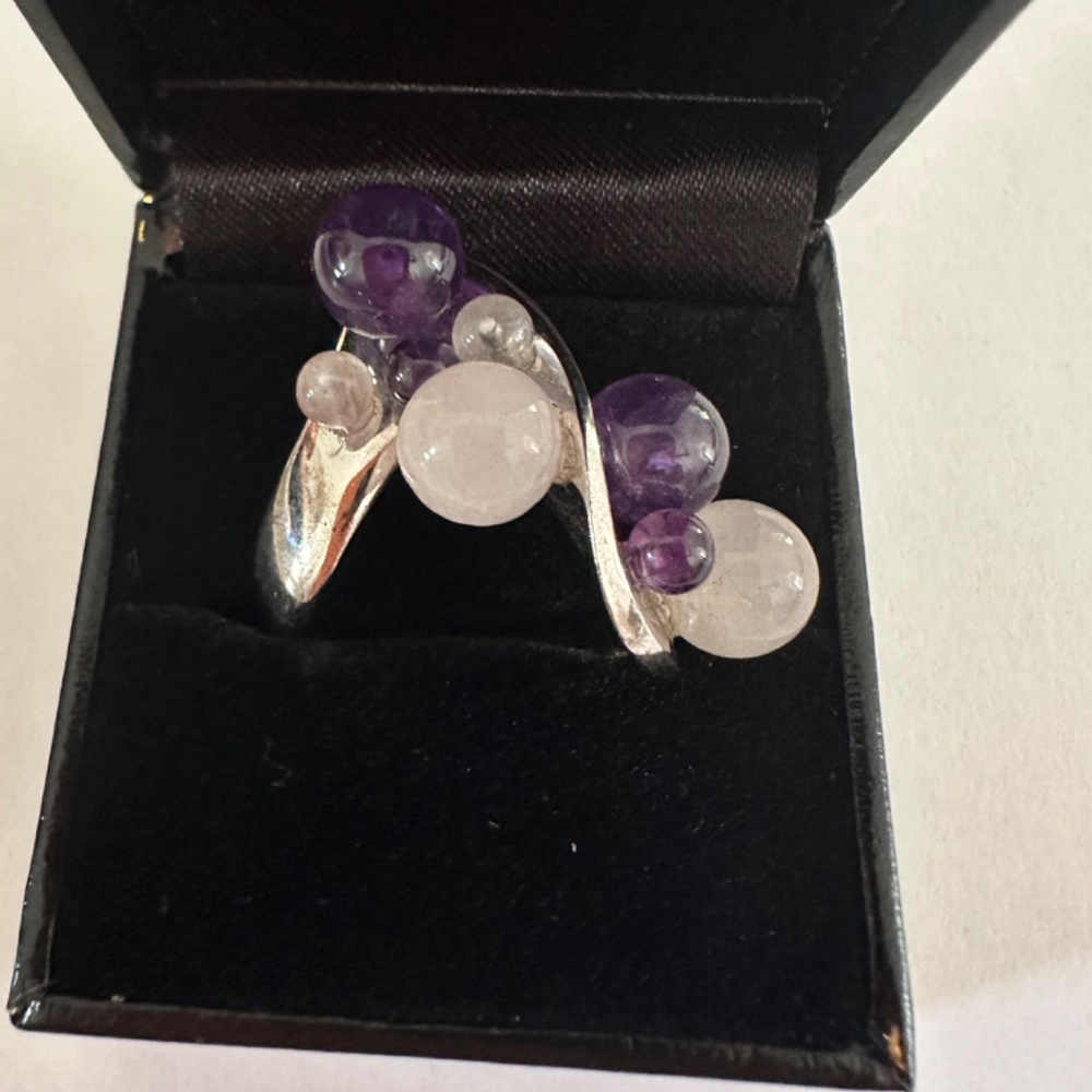 Sterling Silver Amethyst Bubble Ring - image 4